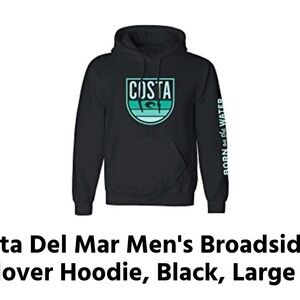 Costa Men's Black and Teal Hoodie